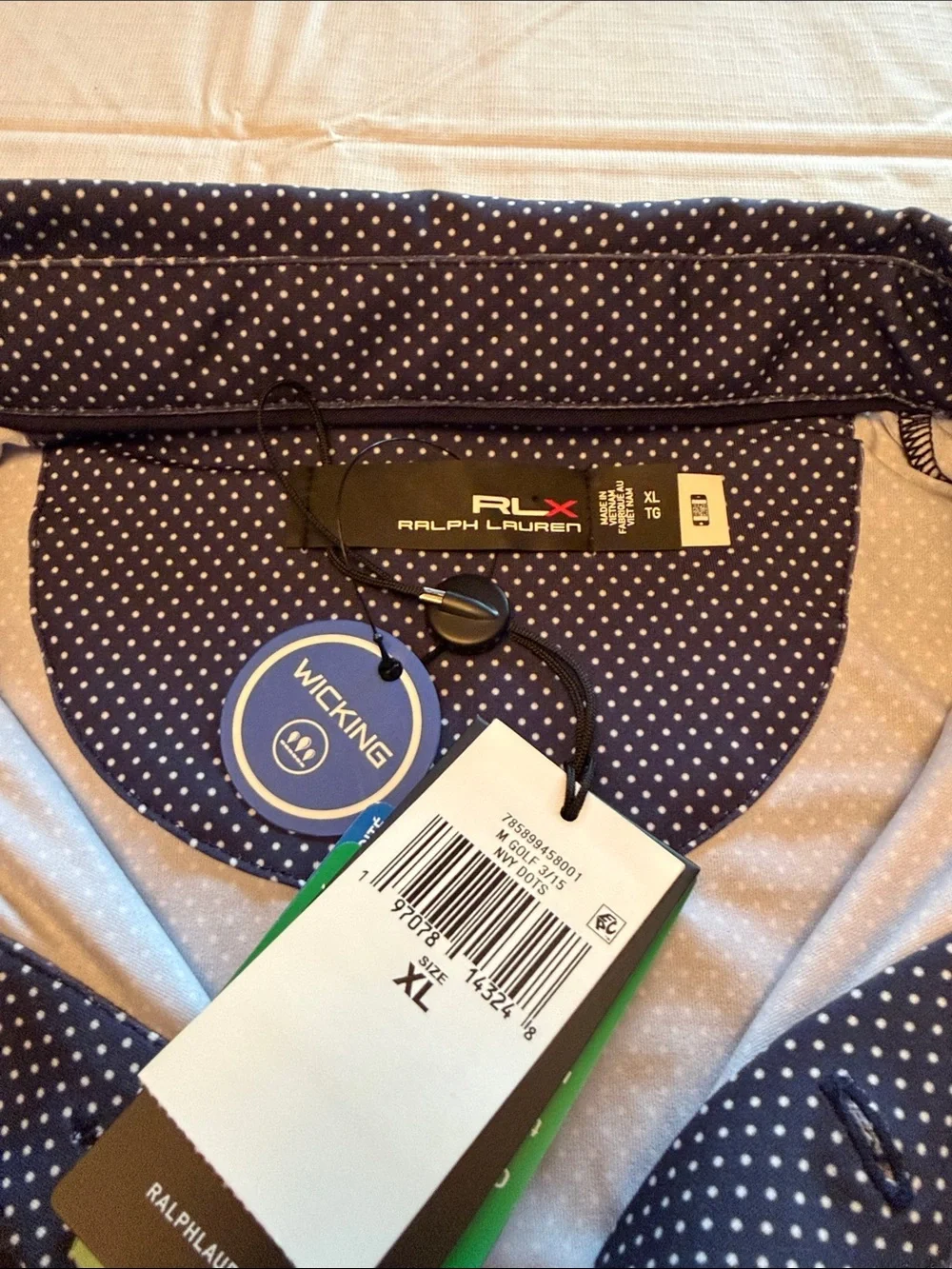 Ralph Lauren Navy Polo with Tiny White Dots